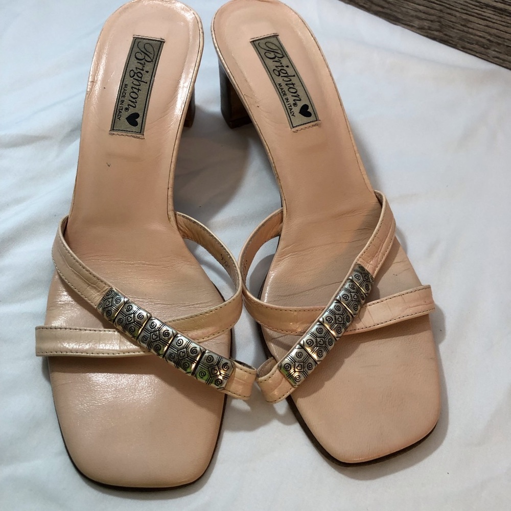 Brighton Leather Vintage “Taylor” Women’s Blush Pink SZ 9.5 M, Heels, Italy